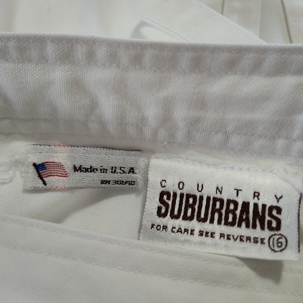 VINTAGE COUNTRY SUBURBANS Classic White A-Line Tie-Waist Wrap Skirt Size 16 - Picture 7 of 8